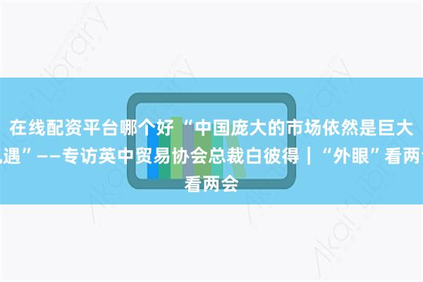 在线配资平台哪个好 “中国庞大的市场依然是巨大机遇”——专访英中贸易协会总裁白彼得｜“外眼”看两会