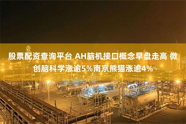 股票配资查询平台 AH脑机接口概念早盘走高 微创脑科学涨逾5%南京熊猫涨逾4%