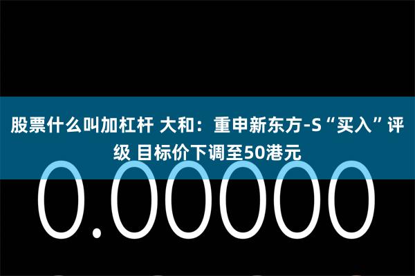 股票什么叫加杠杆 大和：重申新东方-S“买入”评级 目标价下调至50港元