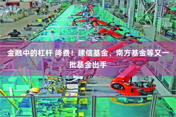 金融中的杠杆 降费！建信基金、南方基金等又一批基金出手